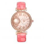 复古灵动闪钻真皮石英女表 W50268L