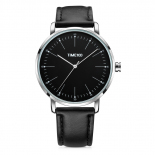 时光一百 简约刻度薄款皮带石英男表W80223G