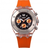 运动时尚三眼多功能硅胶带情侣腕表女款 W70034L