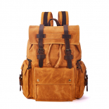 魔术传奇MagoMaga 休闲复古疯马牛皮帆布双肩包男包大包MSBP023